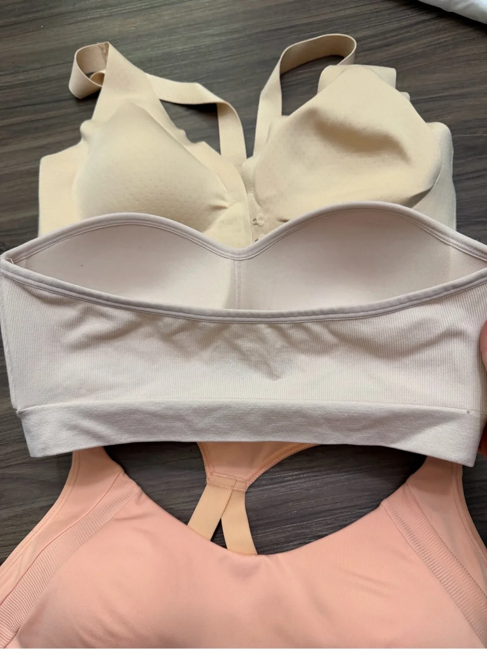 3-Pack Seamless Bras in Peach, Ivory & Cream sz L bundle lots of - Picture 4 of 9